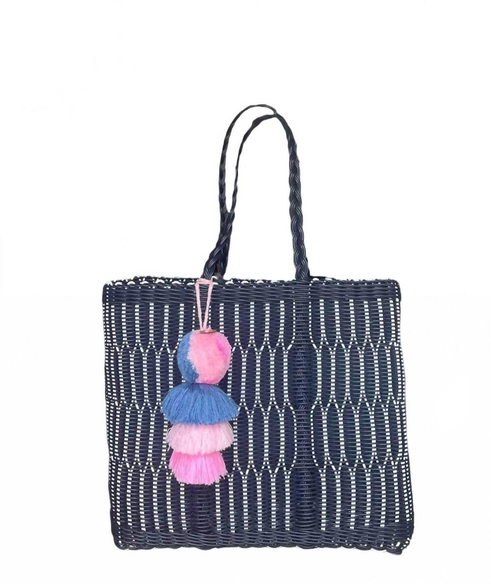 NEW SQUEEZE DE CITRON women's mesh citron tote bag in navy